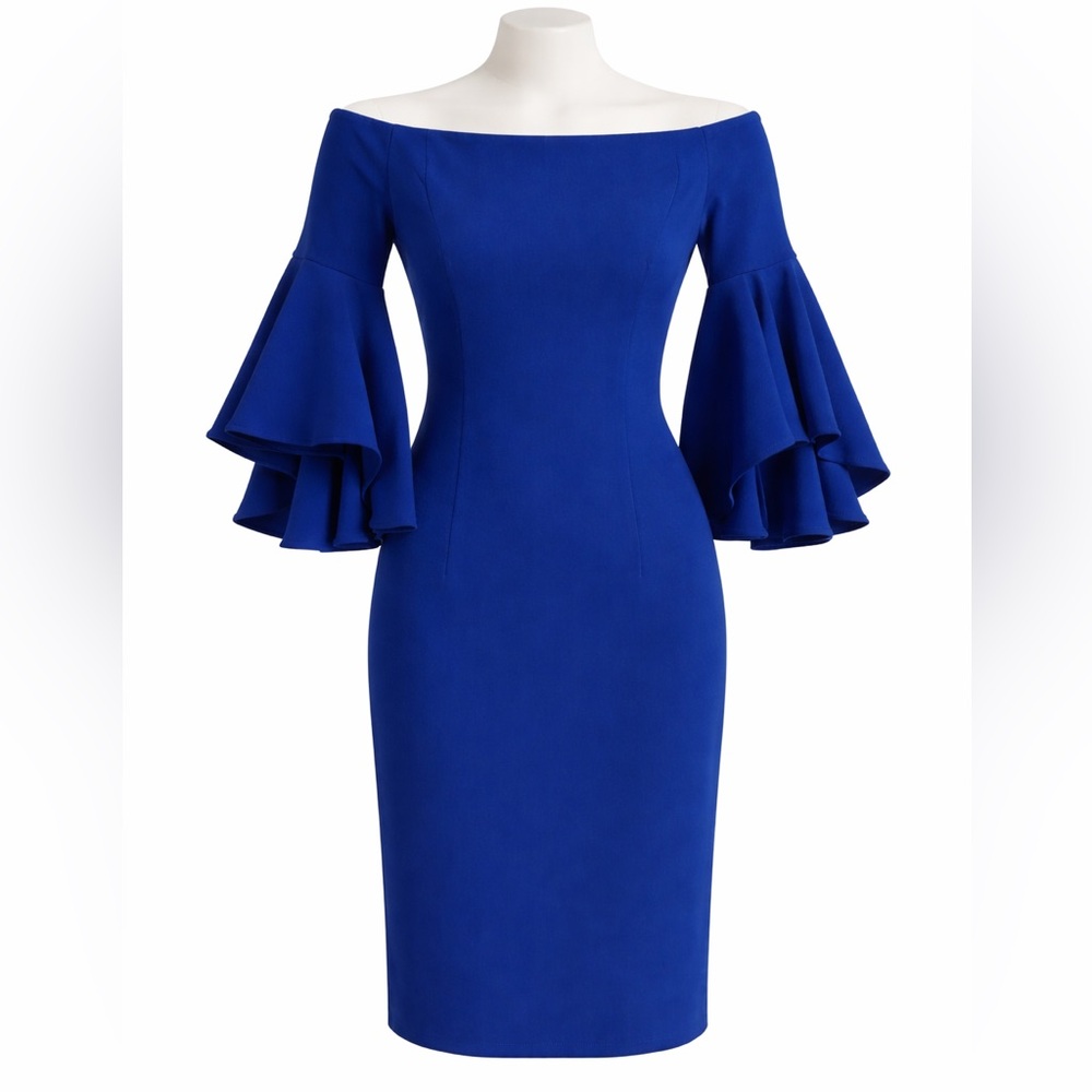 Calvin Klein Royal Blue Long Sleeve Dress